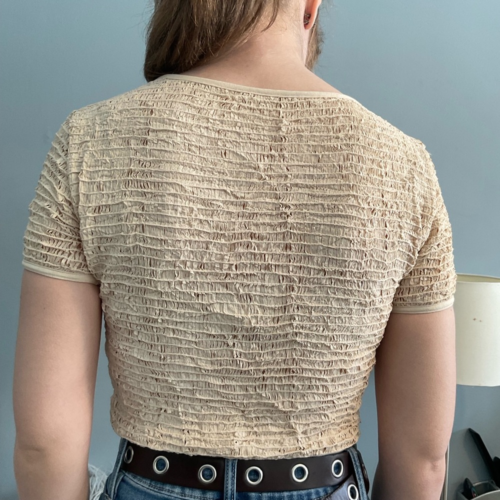 Woven Raffia-like Crop Top, S - Picture 3 of 3